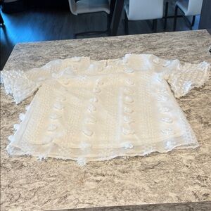 Elegant White Textured Women's Top